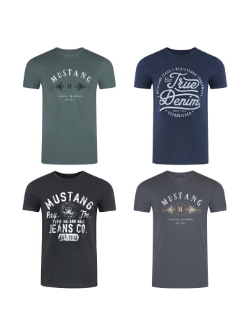 Mustang T-Shirt Basic Print 4er Pack in Mehrfarbig