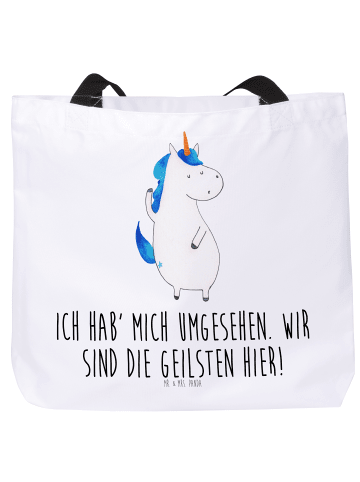 Mr. & Mrs. Panda Shopper Einhorn Mann mit Spruch in Weiß