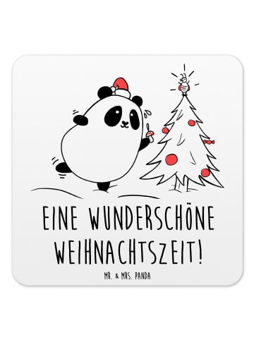 Mr. & Mrs. Panda Untersetzer für Gläser Panda Weihnachtszeit mit... in Weiß