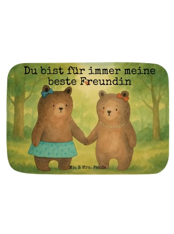 Mr. & Mrs. Panda badezimmermatte Bär Freundin Design mit Spruch in Weiß