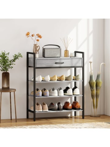 HOMCOM Schuhregal in Grau 70L x 30B x 87,6H cm