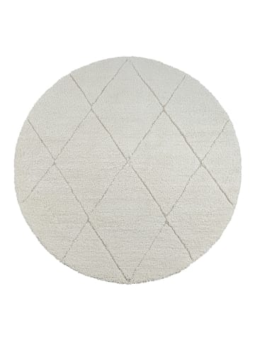 KADIMA DESIGN Teppich rund Berber weich wohnlich Wohnzimmer Schlafzimmer in Creme