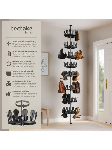 tectake Schuhkarussell  26,5 x 100-300 cm, schwarz