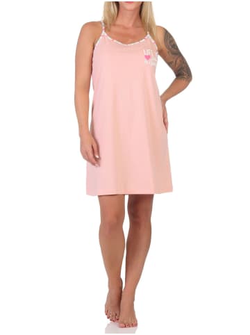 NORMANN Normann Damen Spaghetti Träger Nachthemd Übergröße 125 215 667 in apricot