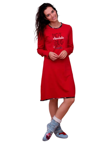 NORMANN Nachthemd Bigshirt - 49218 in rot