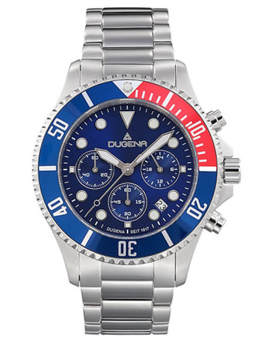 Dugena Herrenuhr Diver XL Chrono Blau/Rot