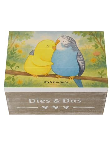 Mr. & Mrs. Panda Geschenkbox Wellensittich Liebe Design ohne Spruch in Weiß