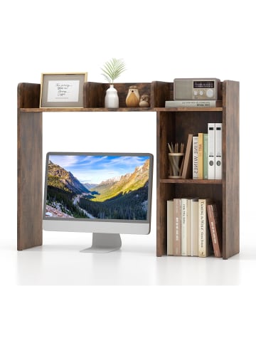 COSTWAY Schreibtischregal in Braun