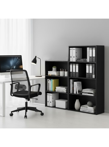 relaxdays Bücherregal in Schwarz - (B)60 x (H)108 x (T)24 cm