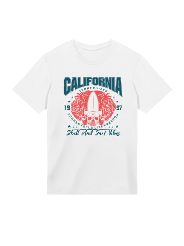 F4NT4STIC T-Shirt California skull summer vibes in weiß