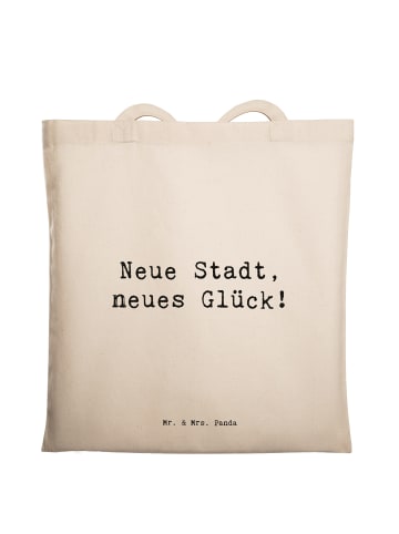 Mr. & Mrs. Panda Shopping Bag Spruch Umzug neue Stadt mit Spruch in Creme