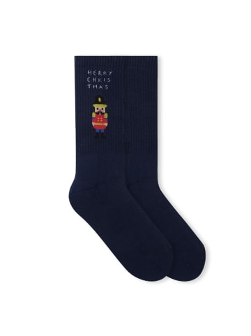 von Jungfeld Tennissocken Weihnachtsmotive in Nutcracker - Spruce Blue