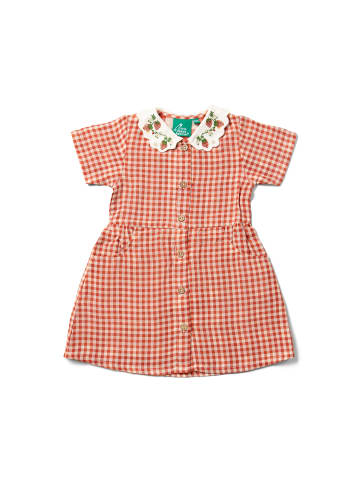 Little Green Radicals Kurzärmeliges Kleid mit Knopfleiste in Rot