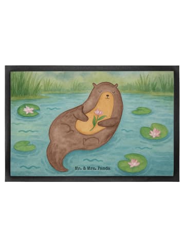 Mr. & Mrs. Panda Fussmatte Otter Seerose Design ohne Spruch in Weiß