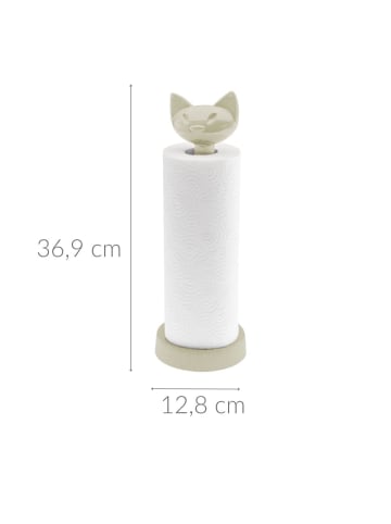koziol Küchenrollenhalter MIAOU in Beige, (B) 12,8 x (H) 36,9 x (L) 12,8 cm