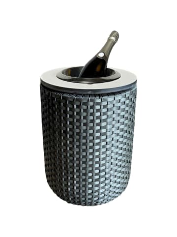 COOTAB Cooler Table 4-in-1 Loungetisch mit Edelstahl-Kühler London 50 cm in Anthrazit/Champagner