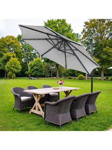 SONGMICS Sonnenschirm Sheld in Asphaltgrau - (D)300 x (H)235 cm