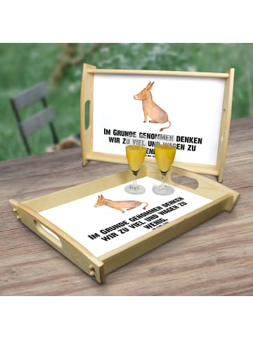 Mr. & Mrs. Panda Servier Tablett Esel mit Spruch in Weiß