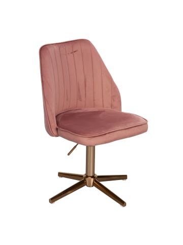KADIMA DESIGN Samt Drehstuhl, höhenverstellbar, 360° drehbar, 120 kg Belastung in Rosa