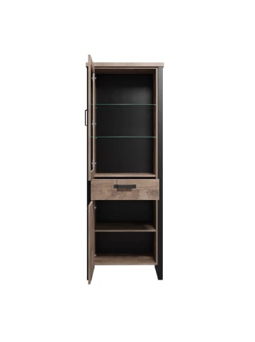 ebuy24 Vitrinenschrank Emile Eiche Dekor 70 x 45 cm