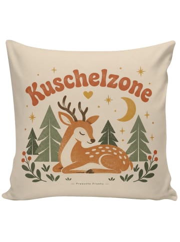 Mr. & Mrs. Panda Kissen Hirsch Siebdruck Design mit Spruch in Weiß