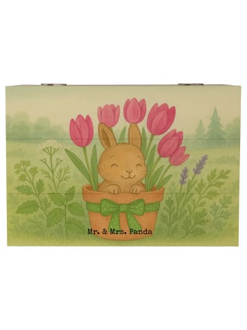Mr. & Mrs. Panda Geschenkbox Hase Tulpen Design ohne Spruch in Weiß