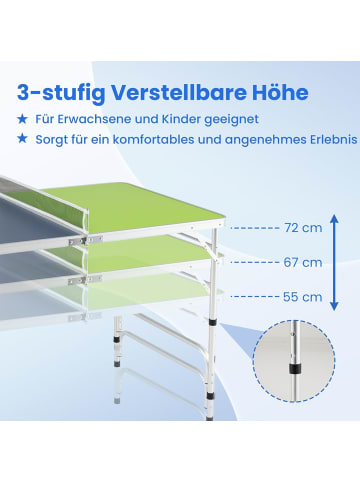 COSTWAY Mini Tischtennisplatte 120 x 76 cm Ping Pong Tisch in Grün