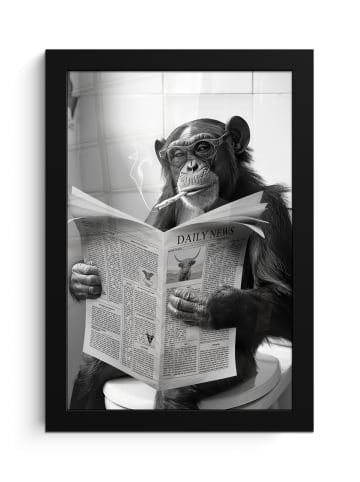 MuchoWow Poster mit Leiste Zeitung Affe