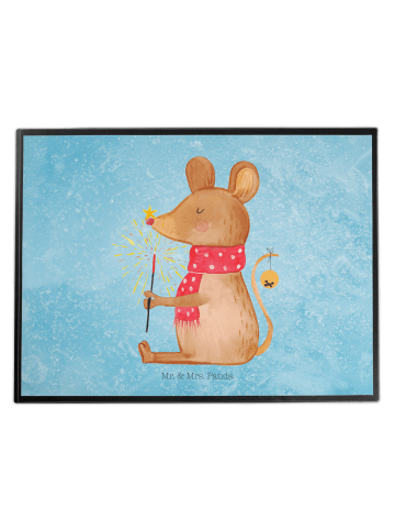 Mr. & Mrs. Panda schreibtischunterlage Maus Weihnachten ohne Spruch in Eisblau