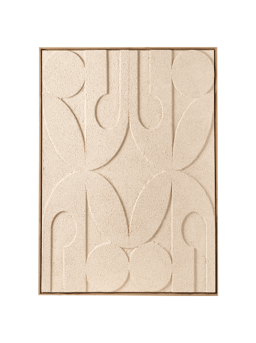 Beliani Wandbild mit Rahmen COLERAINE in Beige - (W) 73 x (H) 103 x (L) 4 cm