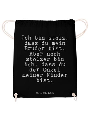 Mr. & Mrs. Panda Sportbeutel Ich bin stolz, dass... mit Spruch in Schwarz