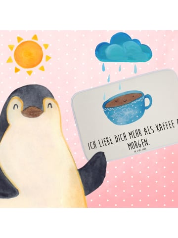 Mr. & Mrs. Panda Badezimmerteppich Kaffee Tasse mit Spruch in Weiß