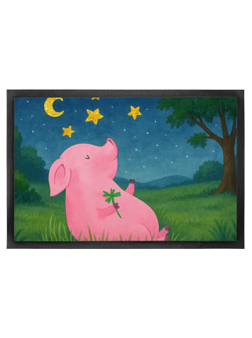 Mr. & Mrs. Panda Schmutzfangmatte Schwein Glück Design ohne Spruch in Weiß