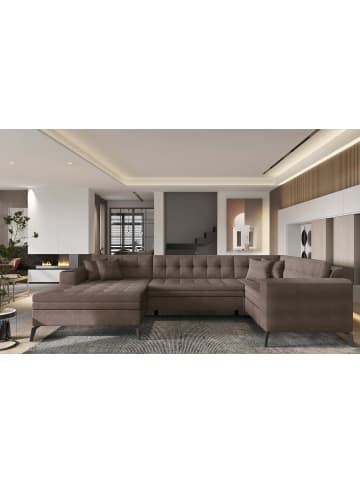 MF Design Monton Recamiere Links in Braun -  (L) 180 x (B) 340 x (H) 93 cm