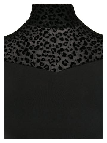 Urban Classics Urban Classics Damen Ladies Flock Lace Turtleneck Tee in black