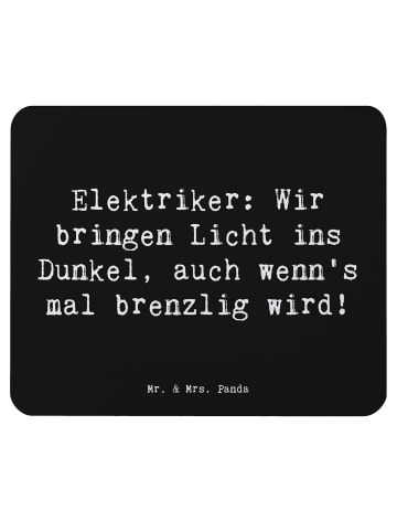 Mr. & Mrs. Panda Mauspad Spruch Elektriker Lichtbringer mit Spruch in Schwarz
