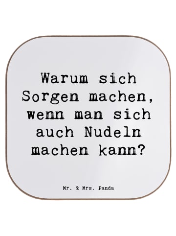 Mr. & Mrs. Panda Glas-Untersetzer Spruch Gelassenheit in Krisen ... in Weiß