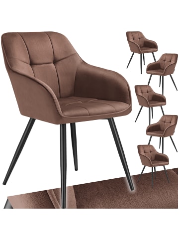 tectake Polstersessel gepolstert, in Samtoptik, gesteppt, 58 x 62 x 82 cm