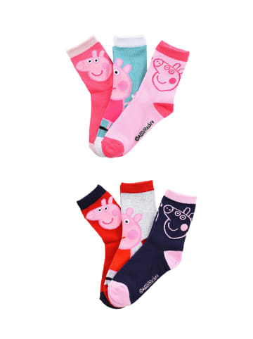 Peppa Pig 6er-Set: Socken Strümpfe in Mehrfarbig