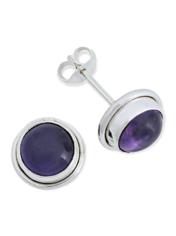 mantraroma 925er Silber - Ohrstecker (L) 11 x (B) 11 mm mit Amethyst