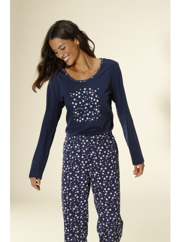 VIVANCE DREAMS Pyjama in navy-weiß