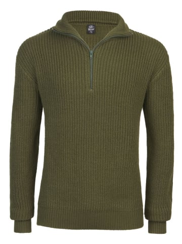 Brandit Pullover "Marine Pullover Troyer" in Grün