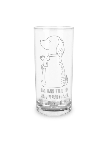 Mr. & Mrs. Panda Glas Hund Blume mit Spruch in Transparent