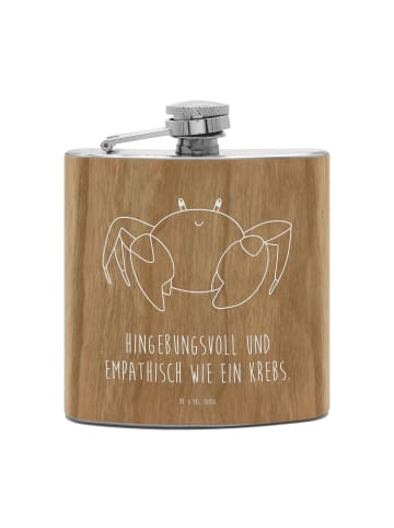Mr. & Mrs. Panda Feldflasche Sternzeichen Krebs mit Spruch in Braun