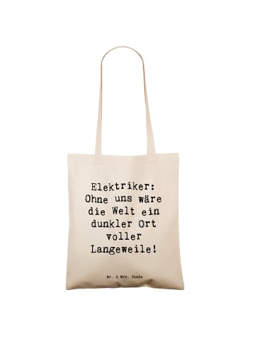 Mr. & Mrs. Panda Schultasche Spruch Elektriker Helden mit Spruch in Creme