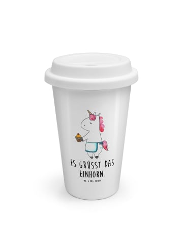 Mr. & Mrs. Panda Reisebecher Einhorn Muffin mit Spruch in Weiß