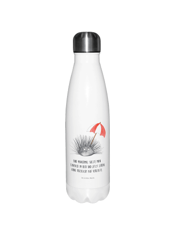Mr. & Mrs. Panda Thermosflasche Seeigel mit Spruch in Weiß