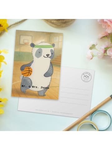 Mr. & Mrs. Panda Grußkarte Panda Basketball Design ohne Spruch in Weiß