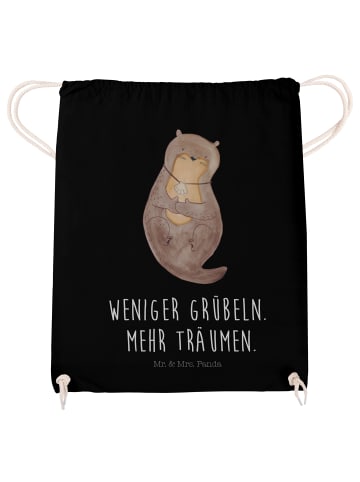 Mr. & Mrs. Panda Rucksack Beutel Otter Muschel mit Spruch in Schwarz