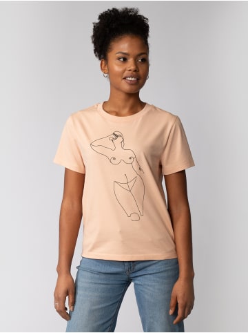 wat? Apparel T-Shirt Eine Frau in Fraiche Peche